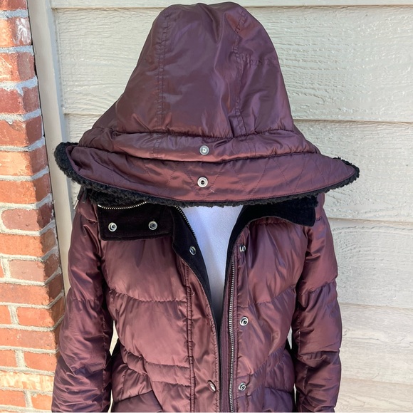 COACH Quilted Long Duck Down Puffer Coat Women Medium F34128 Bordeaux Burgundy M - Picture 9 of 16